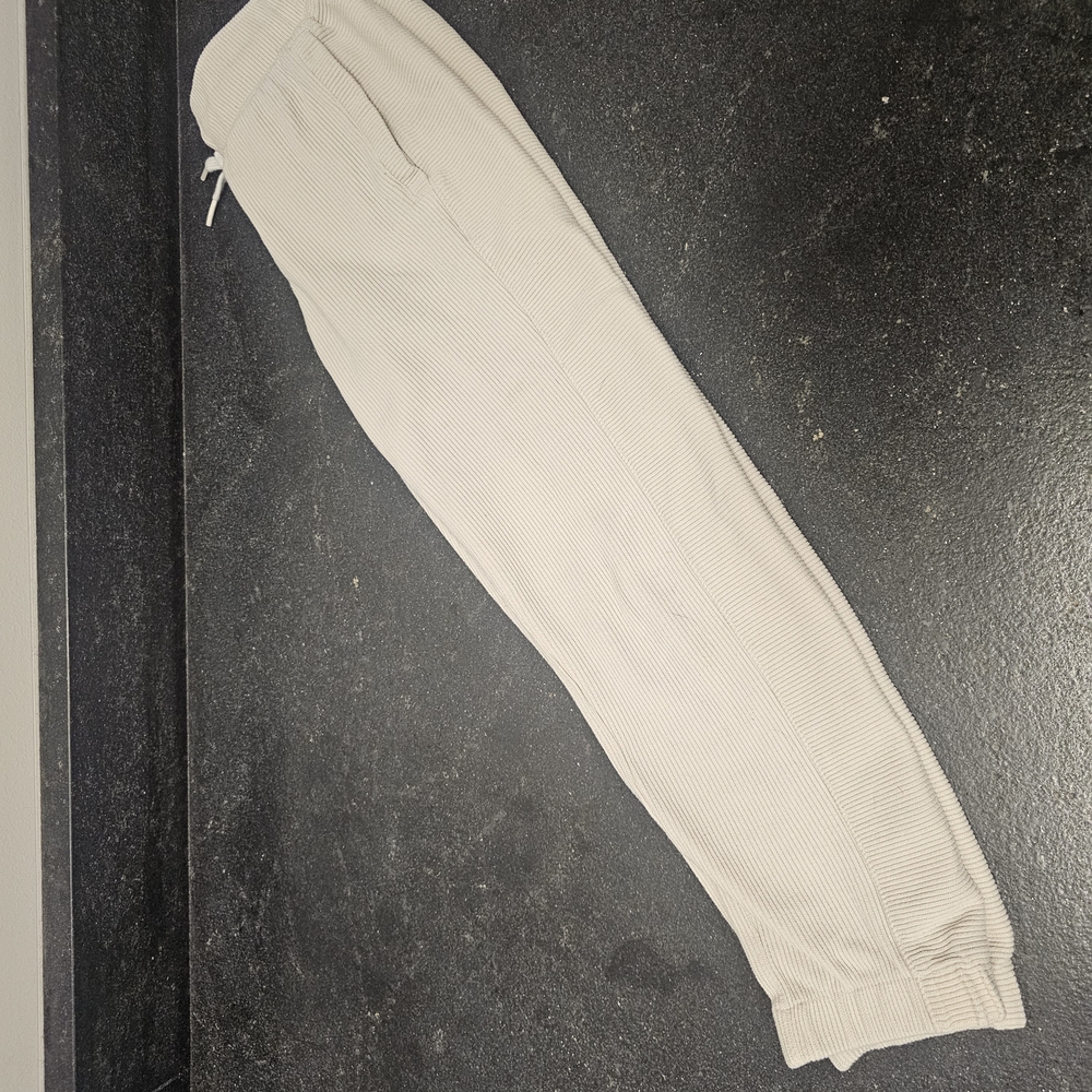 Cream Ribbed Lounge Pants - Picture 5 of 5